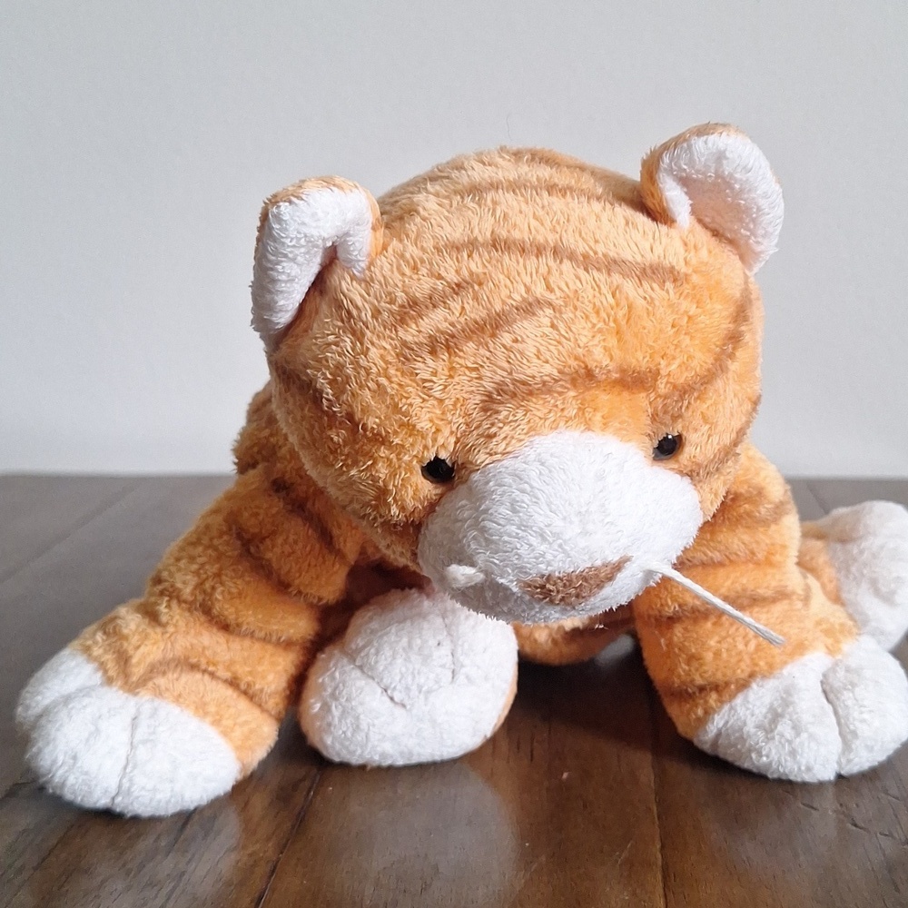 Vintage 2003 Ty Pluffies Tylux Purrz The Cat Orange Stripe Tiger Plush - Picture 6 of 7